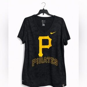 Nike Pittsburgh Pirates Dri-FIT V-Neck T-Shirt Black Athletic Tee